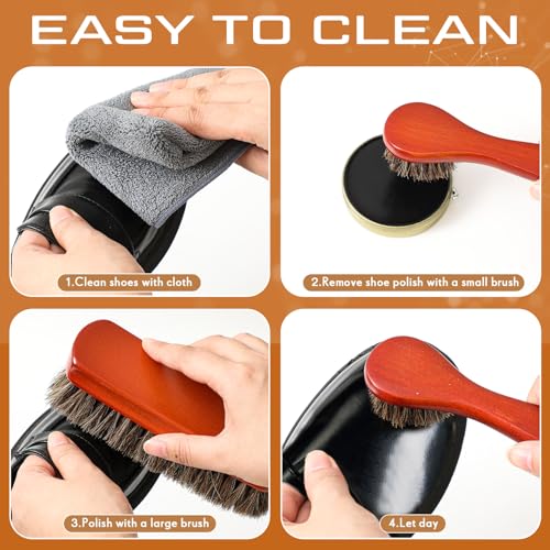 Wovnet 13 Pcs Shoe Polish Kit, Leather Boot Care Kit for Men, Black Shoes Shine Kit for Cleaning with PU Storage Bag(Brown) - Image 3