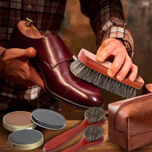 Wovnet 13 Pcs Shoe Polish Kit, Leather Boot Care Kit for Men, Black Shoes Shine Kit for Cleaning with PU Storage Bag(Brown) - Image 5