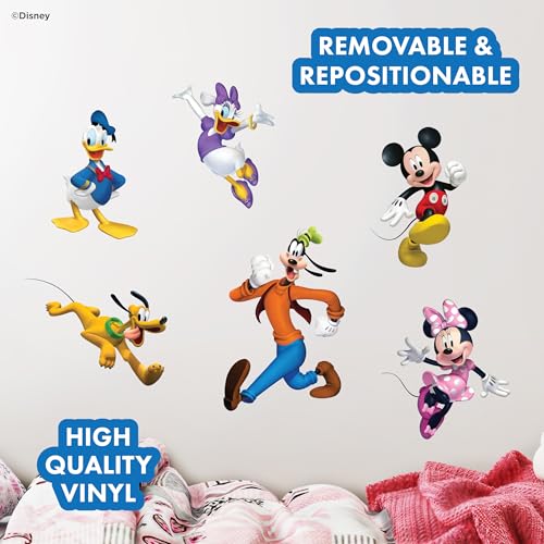 WALL PALZ Disney Mickey & Friends Wall Decals - Set of 6 Removable Vinyl Stickers for Kids Bedroom Playroom Bathroom - Peel and Stick Room Décor - Image 2