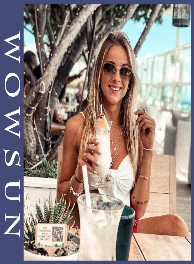 WOWSUN نظارات شمسية WOWSUN ريترو نسائية 2024 نظارات دائرية كلاسيكية عصرية - Image 3