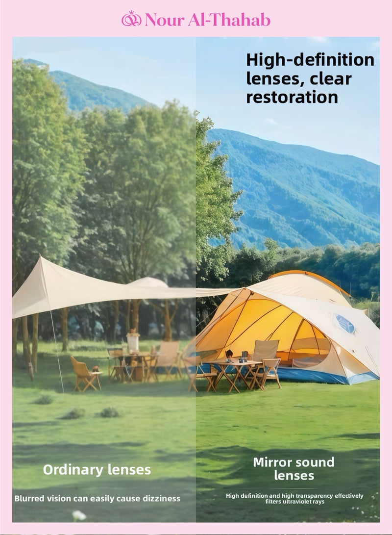 Nour Al-Thahab Children's sunglasses set, with UV protection, suitable for girls aged 4-11, pink, cute, fashionable, fashion,  comes with a unicorn gift box packaging and can be given as a gift - Image 4