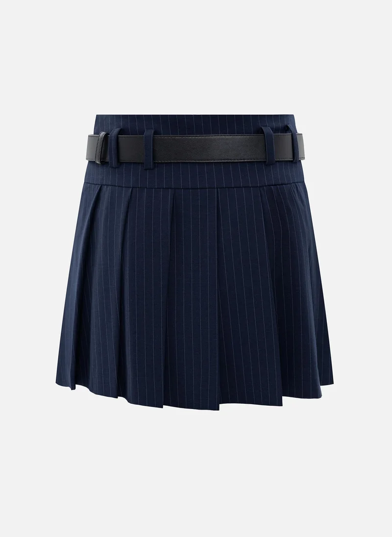 Lichi Pinstripe pleated mini skirt