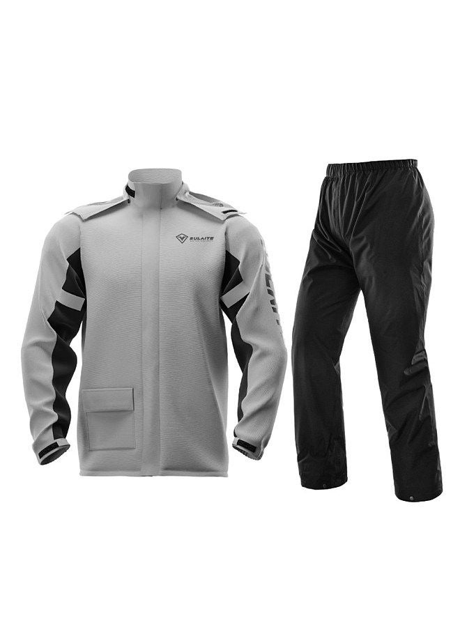 Sulaite Waterproof Rain Coat Pants Set with Invisible Shoes Cover Rainproof Suit M  - Image 1