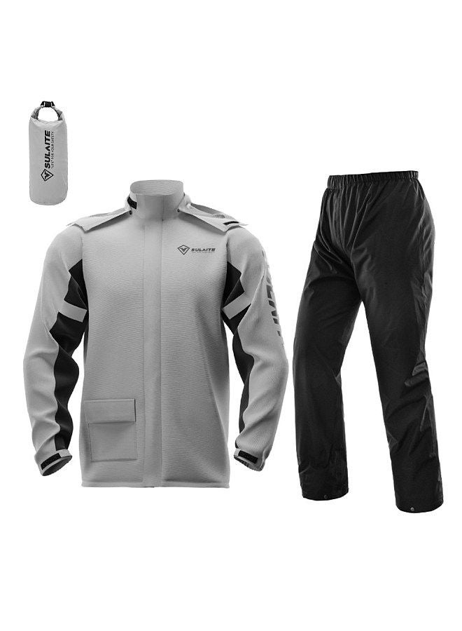 Sulaite Waterproof Rain Coat Pants Set with Invisible Shoes Cover Rainproof Suit M  - Image 5