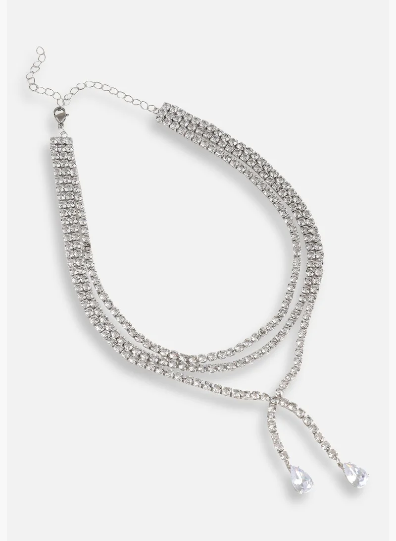 SOHI Silver Plated Designer Stone Casual Necklace For Women