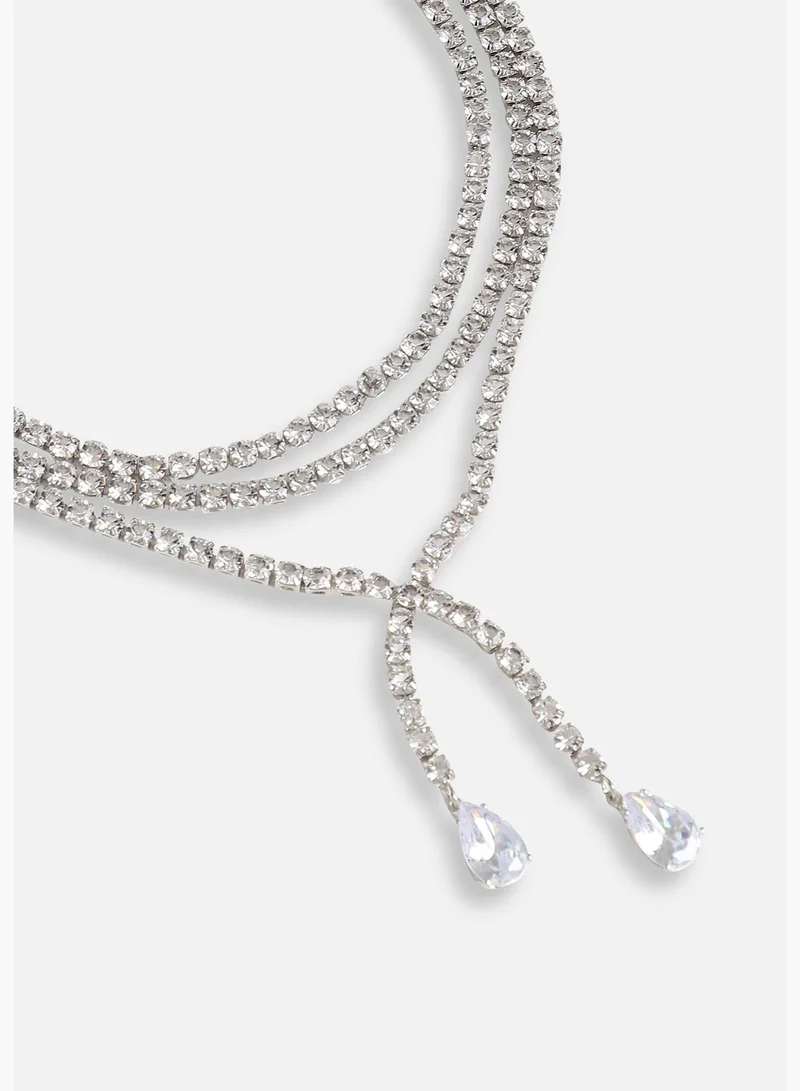 SOHI Silver Plated Designer Stone Casual Necklace For Women