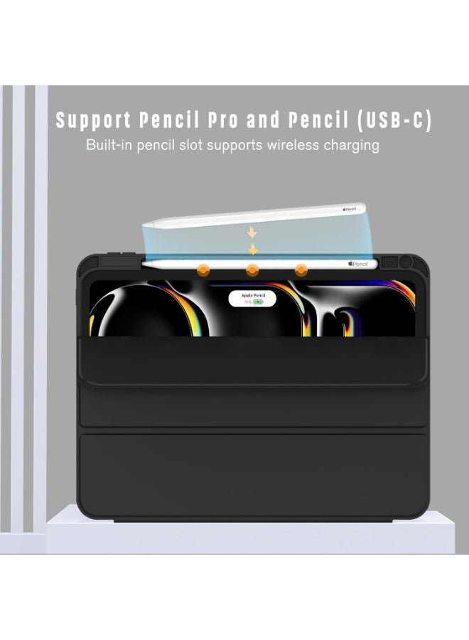 JAJEEK Classic iPad Pro 11 Inch Case 2024 (5th Gen, M4) (Black) – Lightweight Smart Protective Cover with Built-in Pencil Slot, USB-C Pencil Charging Support, Auto Wake/Sleep Feature, Touch ID Access, Magnetic Foldable Trifold Stand for Desk or Travel - Image 4