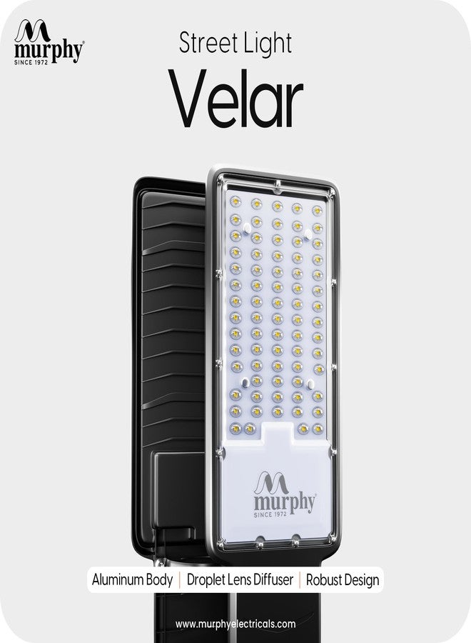 Murphy Velar 24W LED Street Light with Auto On/Off Day Night Sensor | Aluminium Body | IP66 Waterproof | 2400 Lumens | 6500K Cool White | | BIS Certified | 2-Year Warranty (Pack of 1) - Image 2
