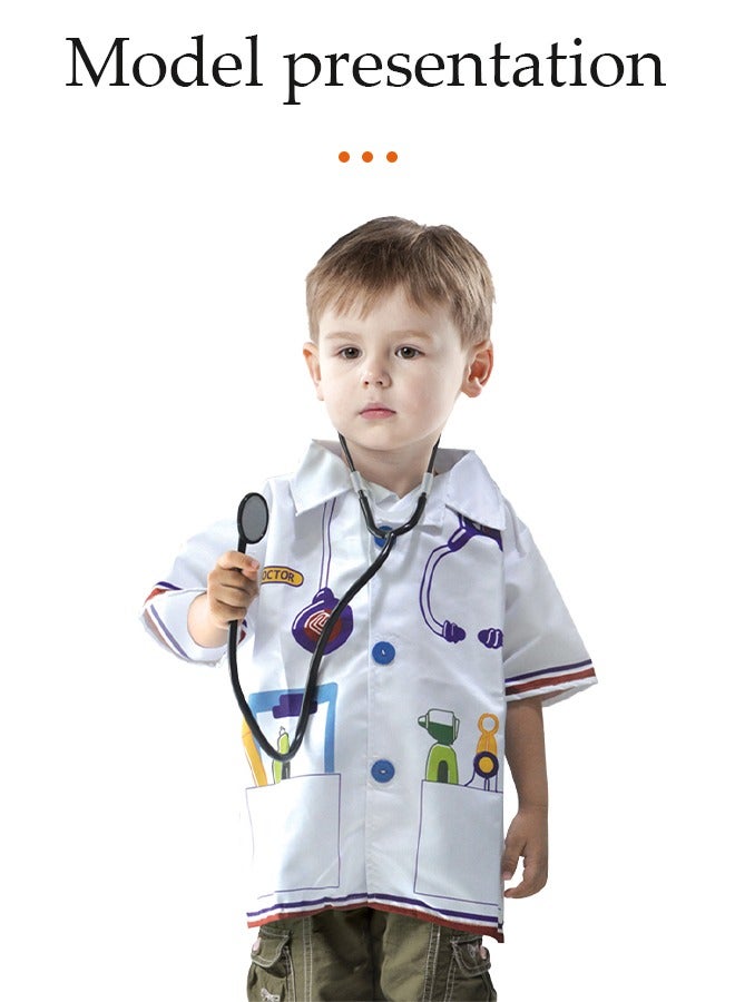 DUNISO Doctor Costume Children, Role Play Costume Toy for Children for Children's School Costumes, Costume Parties,School and Home Games,M,120cm - Image 3