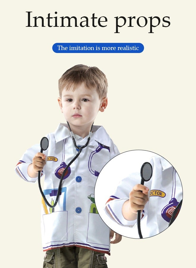 DUNISO Doctor Costume Children, Role Play Costume Toy for Children for Children's School Costumes, Costume Parties,School and Home Games,M,120cm - Image 4