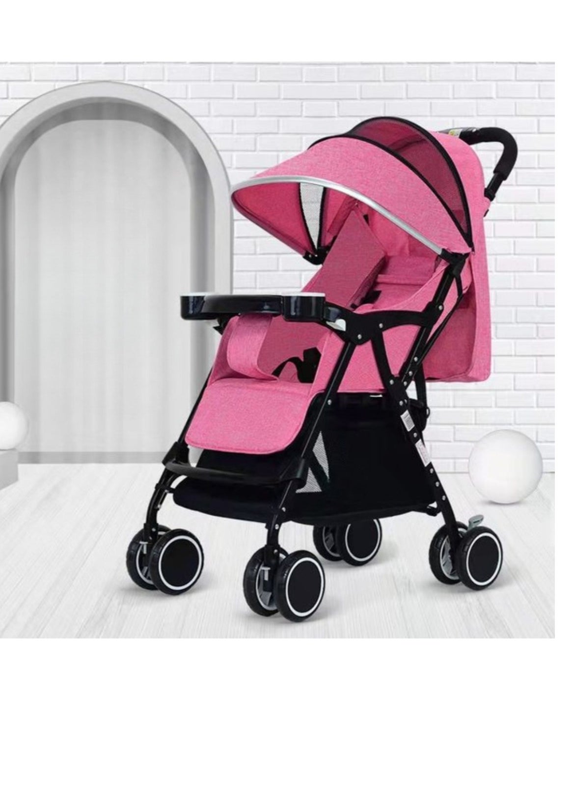 Lightweight Stroller with Compact Folding and Multi Position  Portable Handle Stroller Adaptable Stroller and Swivel Wheels 