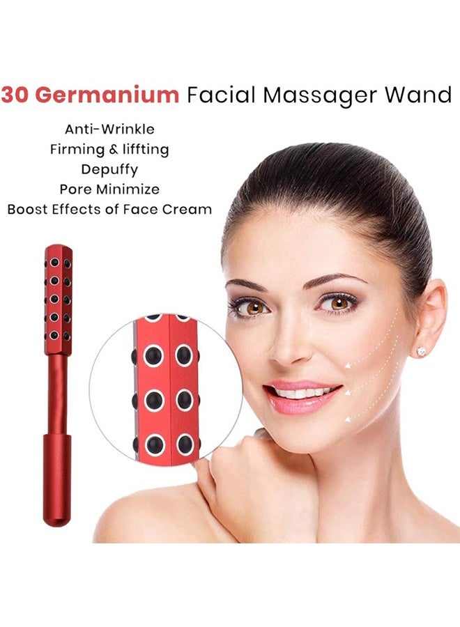 Facial Germanium Beauty Roller, Uplift Facial Massaging Beauty Tool, Facelift Pro Roller, Massage Face Tool for Lifting, Sculpting, De-Puffing, Glow Boost, Energizing & Cooling Effect - Image 3