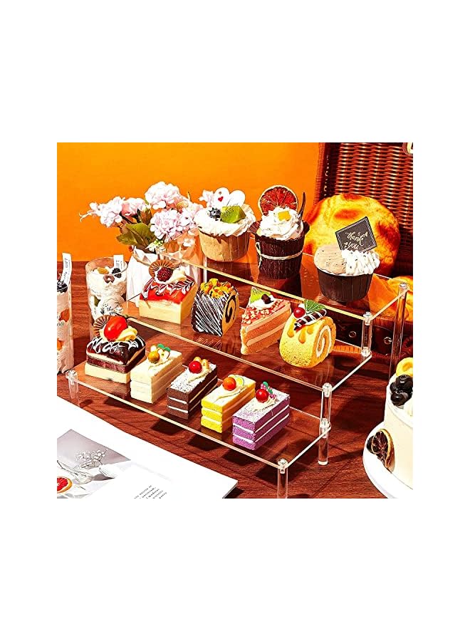 Zaboon Acrylic Riser Display Shelf Clear Acrylic Display Riser Shelf For Pop Figures Tiered Display Stand Small Risers Cabinet Countertops Table Decoration And Organizer 3 Tier - Image 3
