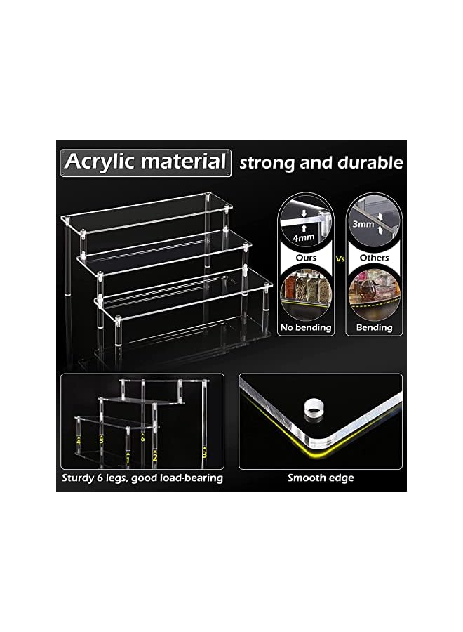 Zaboon Acrylic Riser Display Shelf Clear Acrylic Display Riser Shelf For Pop Figures Tiered Display Stand Small Risers Cabinet Countertops Table Decoration And Organizer 3 Tier - Image 4