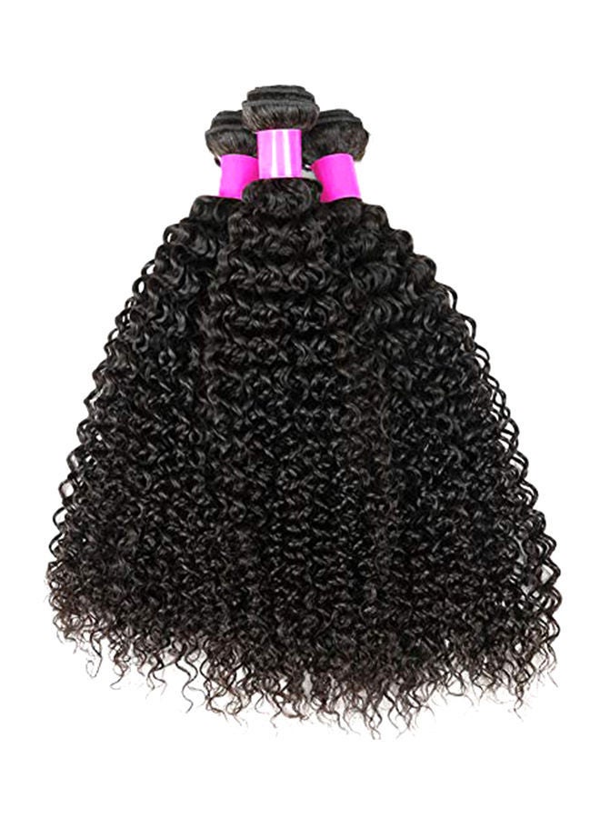 NIBEMINENT 3-Piece Brazilian Kinky Curly Hair Extension Set Black - Image 1