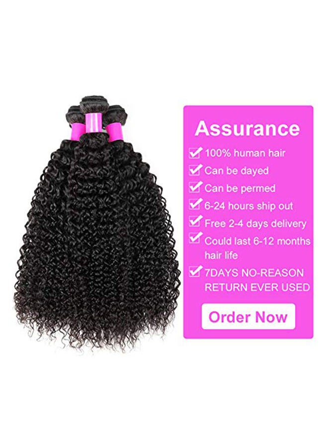 NIBEMINENT 3-Piece Brazilian Kinky Curly Hair Extension Set Black - Image 2