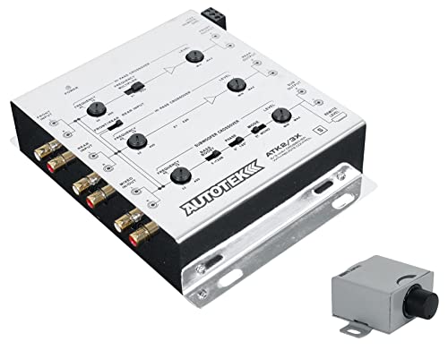 Autotek ATK2 3X Active Crossover Processor (Silver) – 8.5 Volts, 2-Way and 3-Way, Remote Bass Control Included, Built-In Crossovers, Level Adjust - Image 1