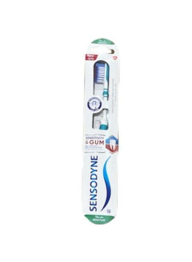 Toothbrush for Sensitive Teeth and Gums, Medium Bristles, Random Color