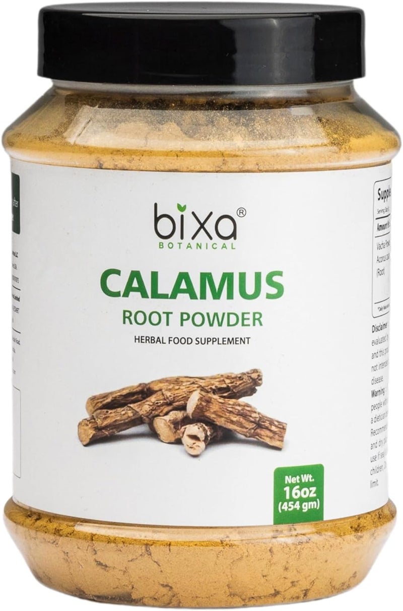 bixa BOTANICAL Calamus Root Powder (Acorus Calamus/Vacha/Sweetflag) Ayurvedic Herbal Supplement | Gluten Free, Non-GMO, Steam Treated, Vegan, 100% Pure (16 Ounce (Pack of 1))