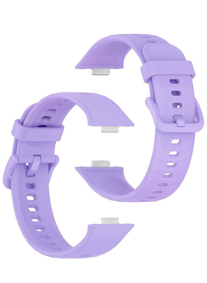 Wristband for Huawei Watch Fit 3/Fit 4/Fit 4 Pro Bands, Silicone Bracelet Quick Release Arm Band, Replacement Smartwatch Band Quick Release Sport Straps - Purple - Image 4
