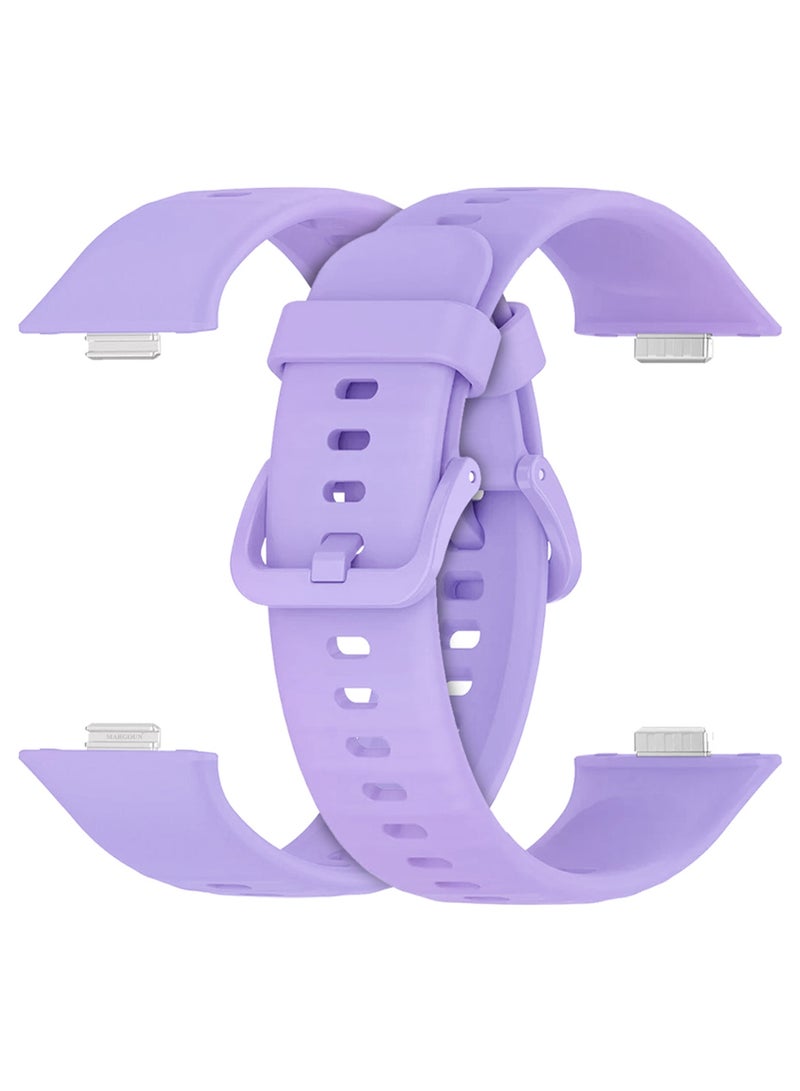 Wristband for Huawei Watch Fit 3/Fit 4/Fit 4 Pro Bands, Silicone Bracelet Quick Release Arm Band, Replacement Smartwatch Band Quick Release Sport Straps - Purple - Image 1