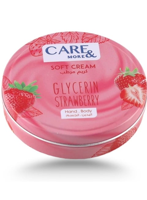 Care & More Soft Cream Glycerin Strawberry Hand and Body -75Ml
