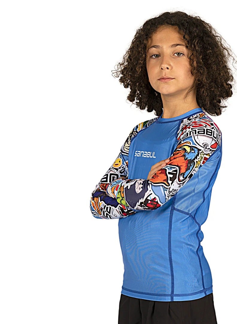 Sanabul  SB KIDS RASH GUARD ROAR RAGE BLUE MEDIUM - Image 2