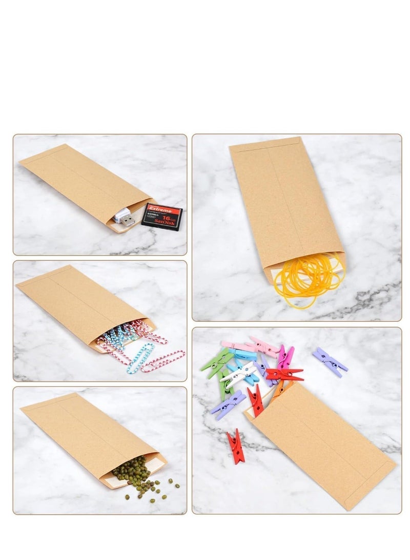 Fuwddy 20Pcs Natural Kraft Paper Envelopes 6.9"x4.3" - Vintage Self-Adhesive Clasp Envelopes for Cash, Gift Cards & Letters | Peel and Seal Closure for Budgeting, Wedding Favors, Office Stationery - Image 5