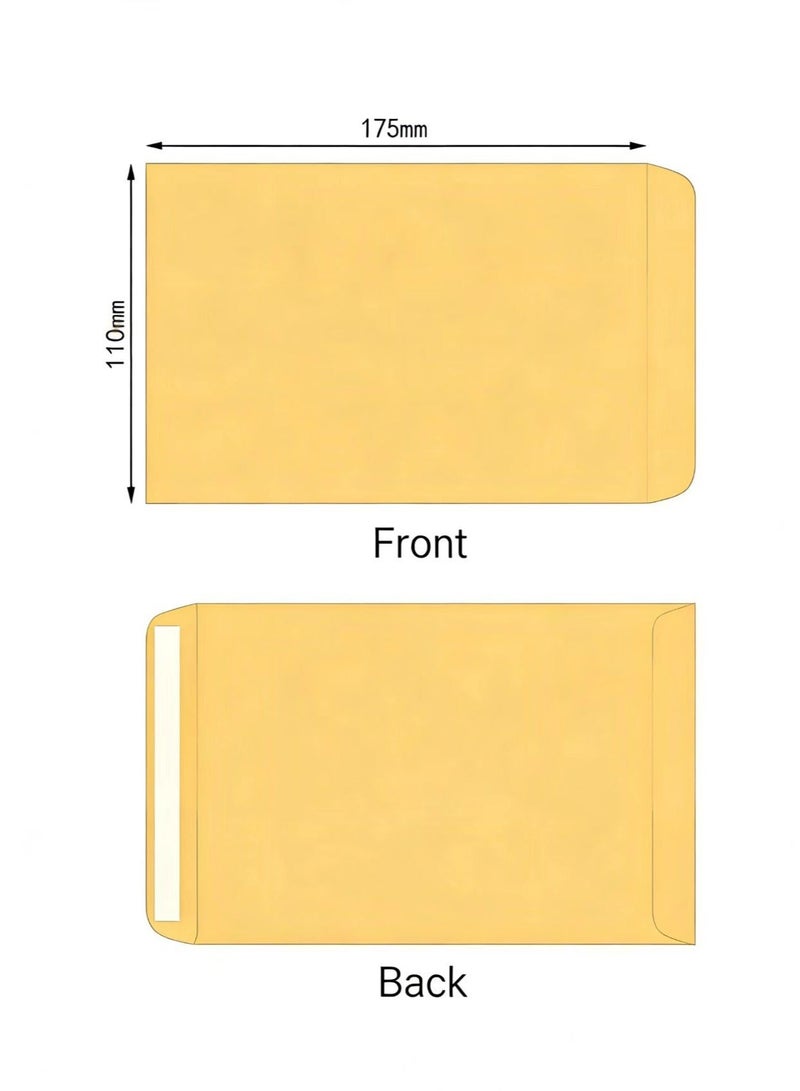Fuwddy 20Pcs Natural Kraft Paper Envelopes 6.9"x4.3" - Vintage Self-Adhesive Clasp Envelopes for Cash, Gift Cards & Letters | Peel and Seal Closure for Budgeting, Wedding Favors, Office Stationery - Image 4