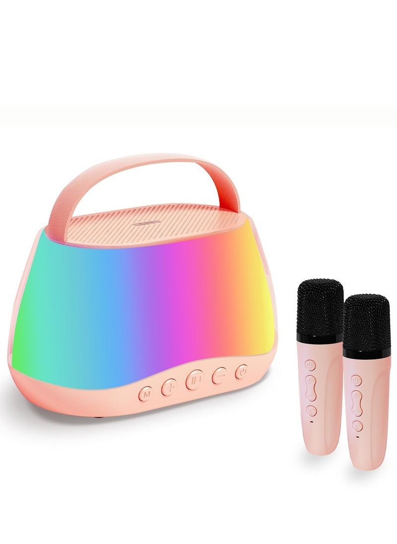 Faylor Mini Karaoke Machine for Kids with 2 Wireless Microphones, Portable Bluetooth Speaker with LED Lights & Fun Voice Effects, Music Toy Gift for Boys and Girls Ages 3-12, Home Party Entertainment  - Image 2