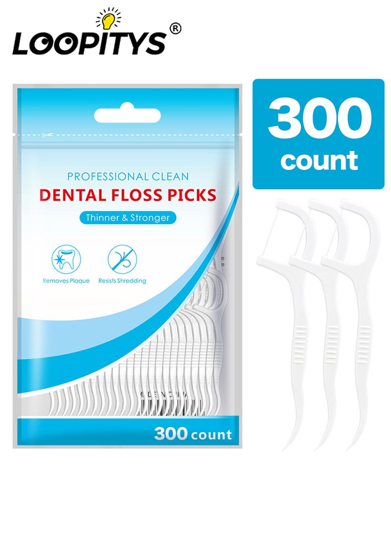 LOOPITYS 300-pcs dental floss toothpick,teeth stick,tooth picks,floss picks,teeth cleaning，family size (300 picks) - Image 1