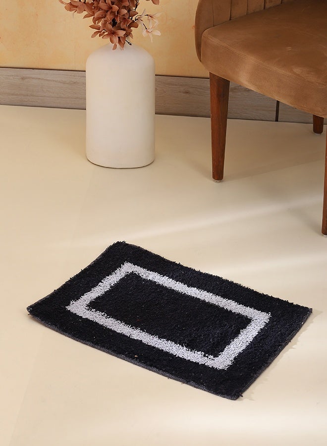 Status Contract Microfiber Soft and Super Absorbent Door Mat/Bath Mat-38X58 CM (Black) - Image 1