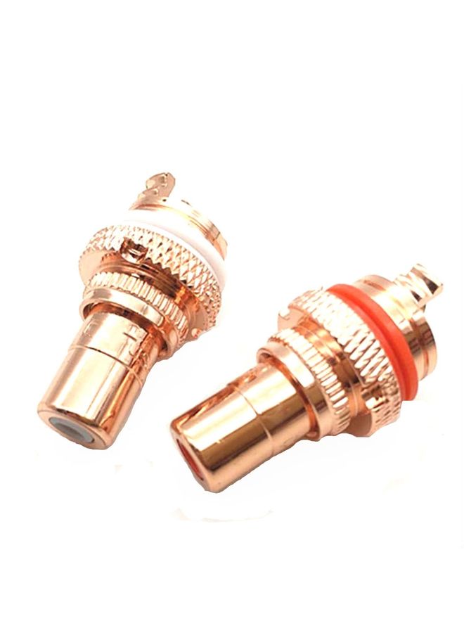 BURAQ 4 PCS / 2 Pairs CMC Copper RCA Female Audio Power Amplifier AV Audio Lotus Socket Terminal(Copper Plated)  - Image 1