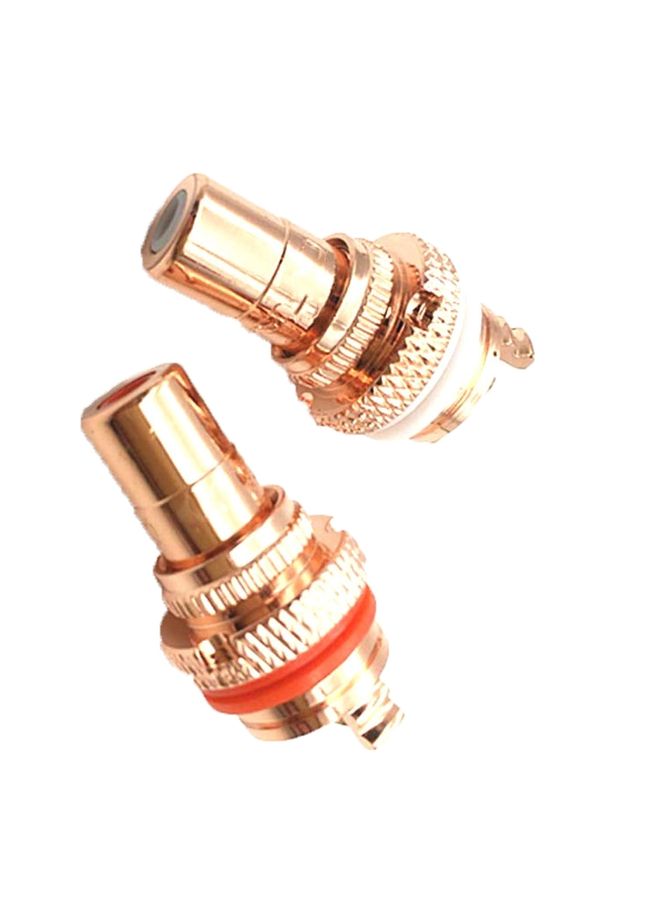 BURAQ 4 PCS / 2 Pairs CMC Copper RCA Female Audio Power Amplifier AV Audio Lotus Socket Terminal(Copper Plated)  - Image 2