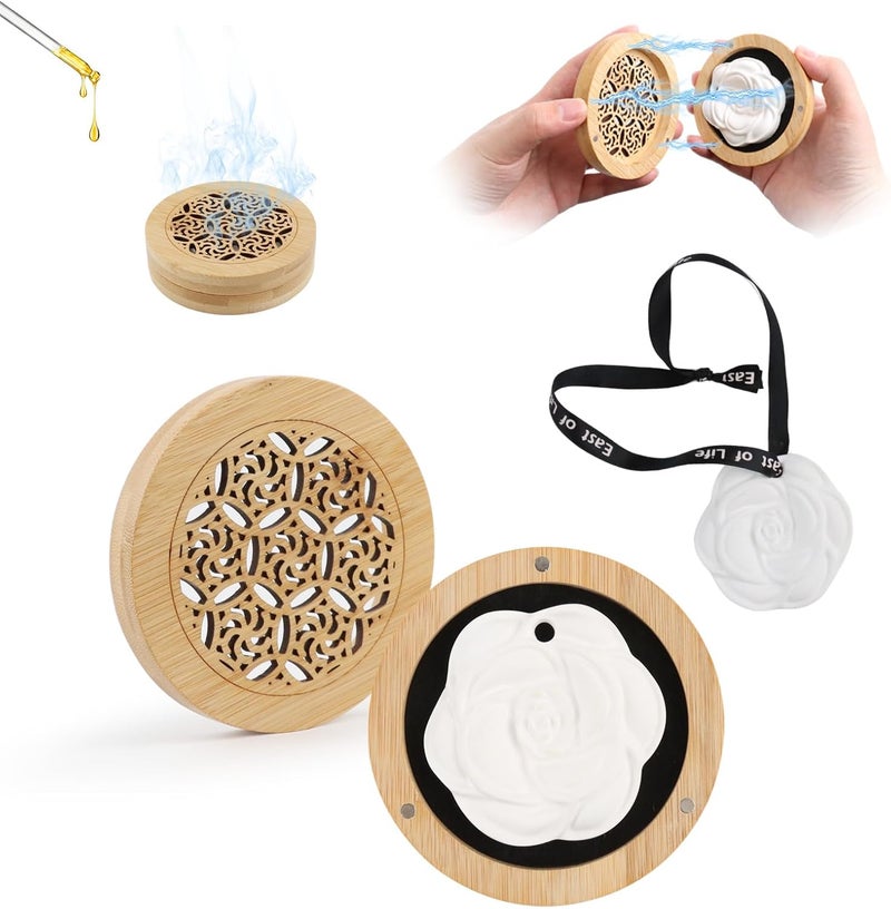 GOWTX Essential Oils Diffuser with Bamboo Incense Box and Fragrance Stones - Image 1