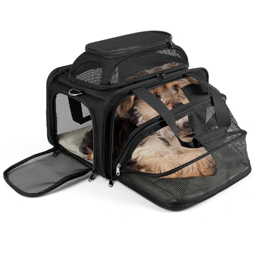 pidipiti top and 1 Side Expandable 17x11x11 SoftSided pet Carrier TSA and AmericanDeltaUnited Airline Approvedfor Small DogPuppycat underseat in Airplane and Vet - Image 1