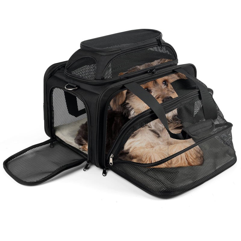 pidipiti top and 1 Side Expandable 17x11x11 SoftSided pet Carrier TSA and AmericanDeltaUnited Airline Approvedfor Small DogPuppycat underseat in Airplane and Vet - Image 2