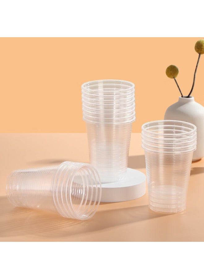 Maryya Meili Ya Disposable Plastic Cups, 320ml*100 Pieces, Thickened Transparent Beverage Cups, Small Size For Home Use - Image 5