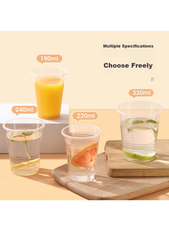 Maryya Meili Ya Disposable Plastic Cups, 320ml*100 Pieces, Thickened Transparent Beverage Cups, Small Size For Home Use - Image 4