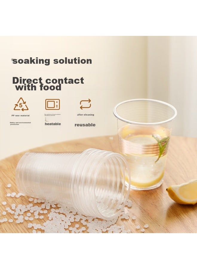Maryya Meili Ya Disposable Plastic Cups, 320ml*100 Pieces, Thickened Transparent Beverage Cups, Small Size For Home Use - Image 2