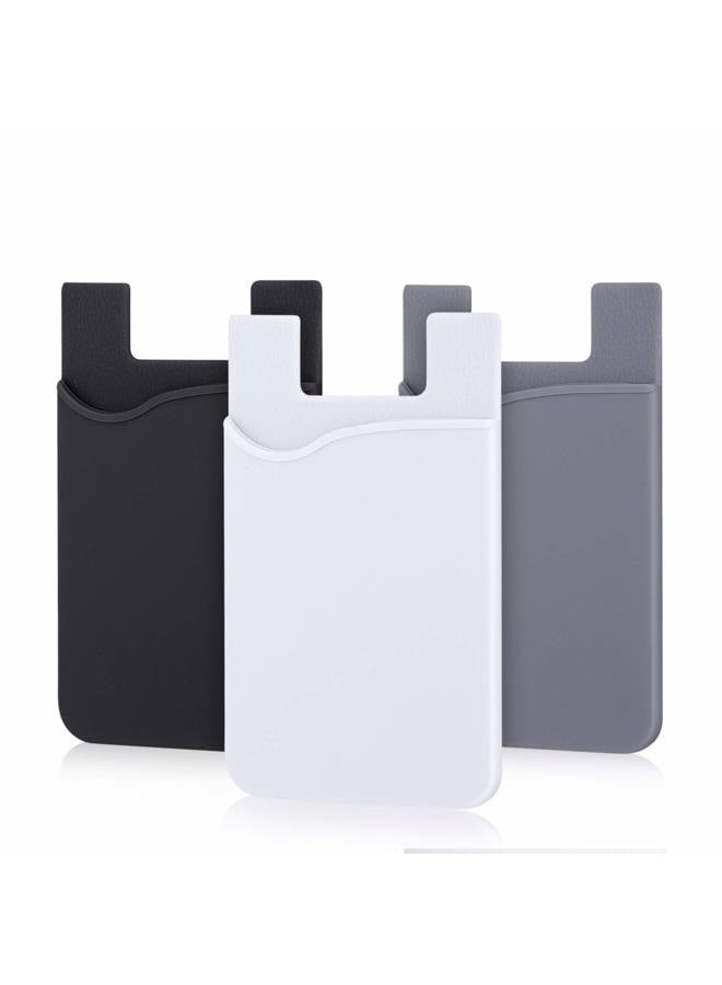 Pofesun Cell Phone Wallet, 6 Pack Silicone Adhesive Stick-on Phone Card Holder for Credit Card,Cell Phone Pocket for Back of Phone Id Card Pouch for iPhone 16 15 14 13 12 Pro Max,iPad,Samsung Galaxy,LG,Tablet - Image 1