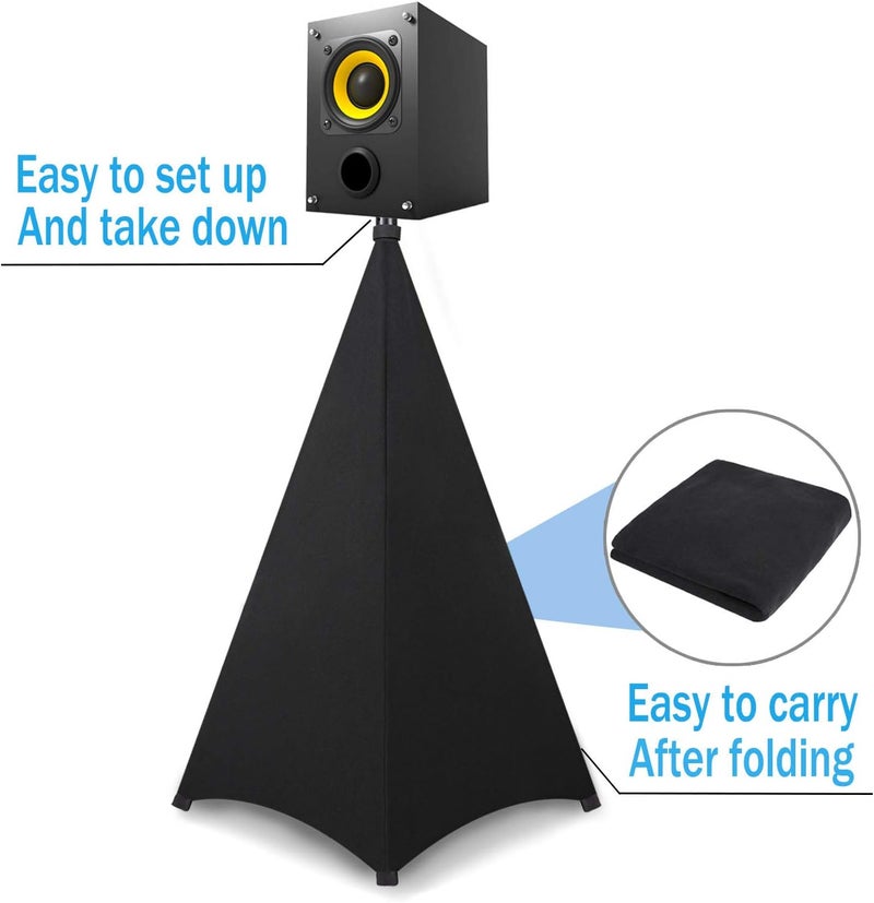 Dofilachy Speaker Stand Cover-DJ Bag with 360 Degree Cover, Speaker Tripod Scrim Cover for Speaker/Lighting with Free Travel Bag (One Pack-Black) - Image 5