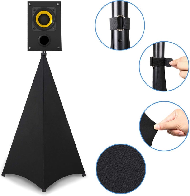 Dofilachy Speaker Stand Cover-DJ Bag with 360 Degree Cover, Speaker Tripod Scrim Cover for Speaker/Lighting with Free Travel Bag (One Pack-Black) - Image 4