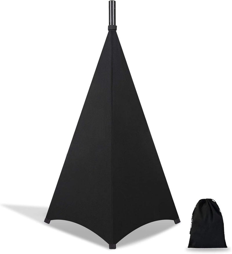 Dofilachy Speaker Stand Cover-DJ Bag with 360 Degree Cover, Speaker Tripod Scrim Cover for Speaker/Lighting with Free Travel Bag (One Pack-Black) - Image 1