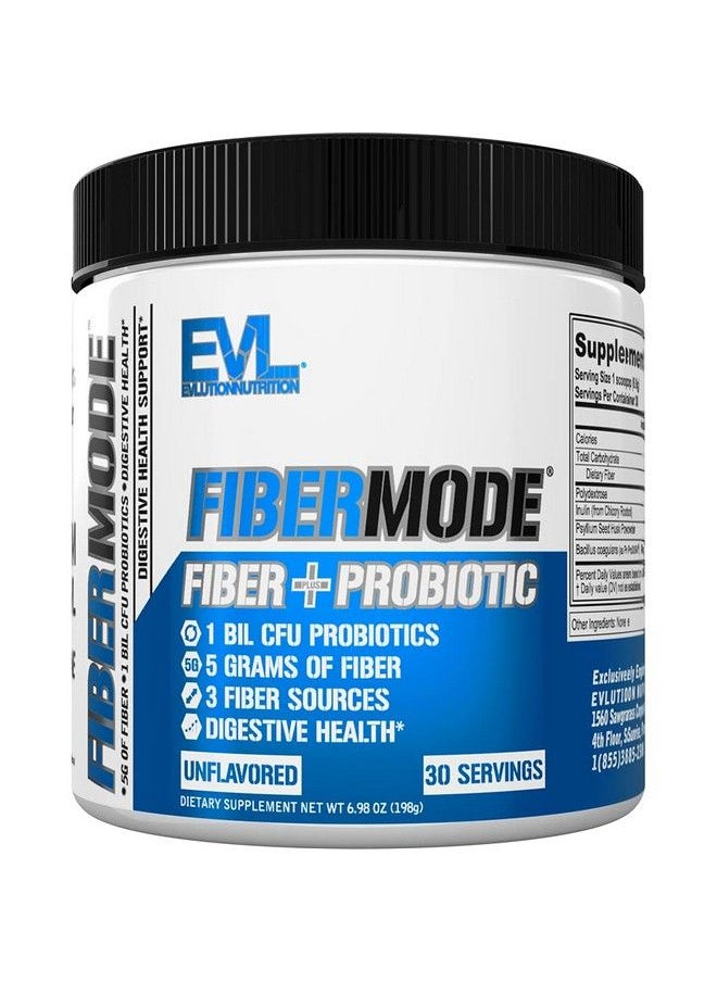 Evlution - Nutrition Fibermode Fiber Plus Probiotic 5 Grams Of Fiber Digestive Health 1 Billion Cfu Probiotics Immune Support 30 Servings Unflavored - Image 1