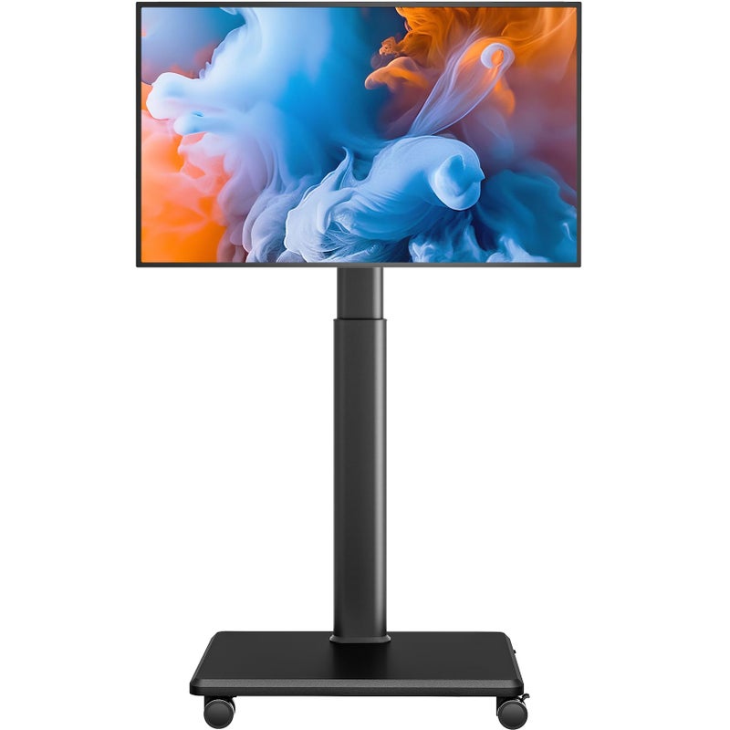 AX WABER Universal Floor TV Stand, Portable Rolling Floor TV Mount with Wheels, 80 Degree Swivel Height Adjustable for 27 to 65 Inch LCD LED OLED, Holds up to 88 lbs Mobile TV Cart, Max VESA 400x400mm - Image 1