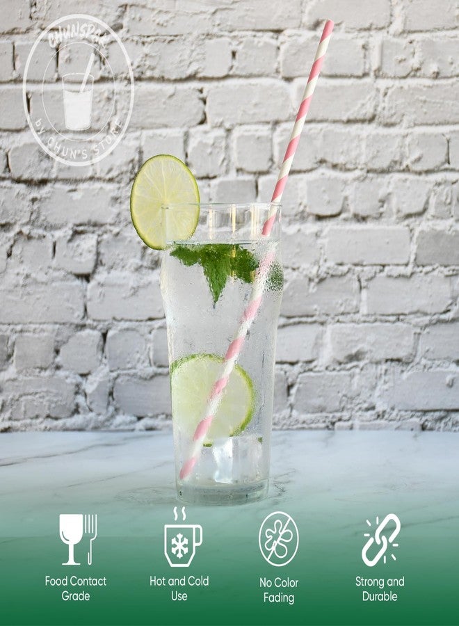 chunspak Biodegradable Pink Paper Straws for Drinking - 10 Inches Long, 0.24" Diameter, Pack of 100 - Image 2