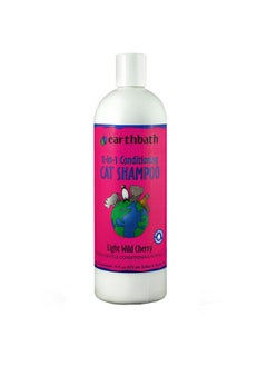 earthbath 2-In-1 Conditioning Cat Shampoo - Extra Gentle Conditioning Formula, Ph-Balanced, Neutralizes Odours, Hydrates Skin & Coat, Aloe Vera, Light Wild Cherry, Pint - 472Ml  - Image 1