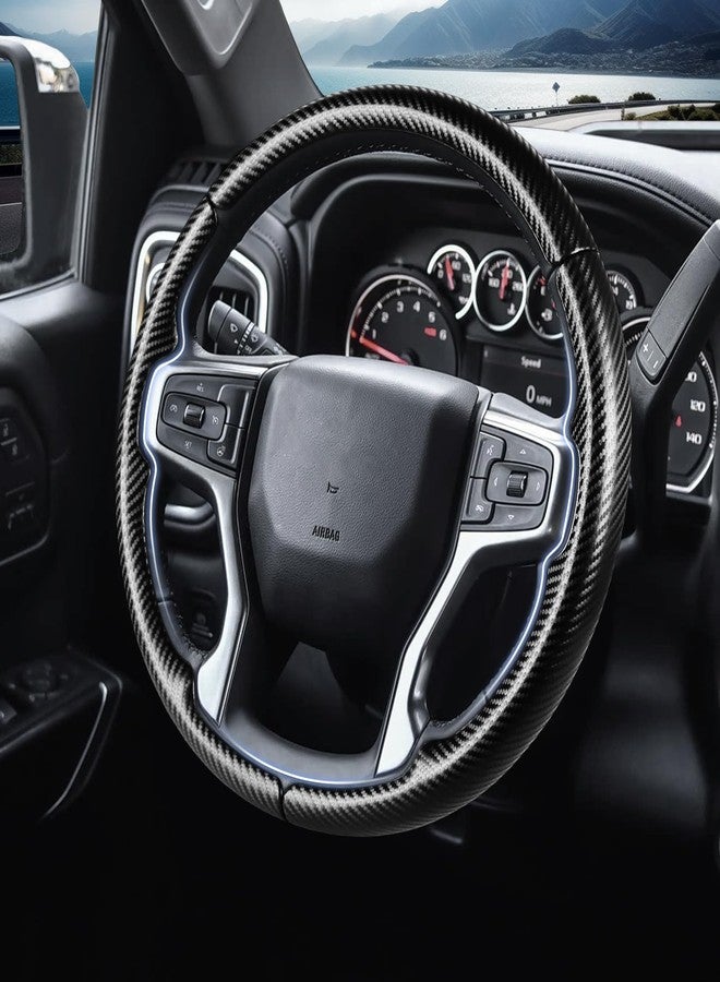 Aotoyou Steering Wheel Cover for Chevy Silverado 1500 2019-Present/ 2500 3500 2020-Present/Blazer 2019-Present (Gasoline Models)/ Suburban Tahoe 2021-2024, Car Steering Wheel Cover Accessories for Chevrolet - Image 2