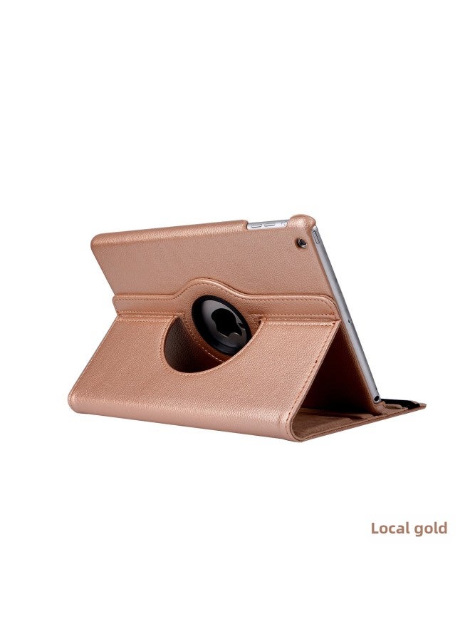 Suitable For IpadPro11 Rotating Leather Case Mini5 Litchi Pattern Air4 Protective Case 9.7 10.2 Flat Case 10.9-Color:Tuhaojin-Applicable Model:ipad Pro12.9(2017/2015 General) - Image 1